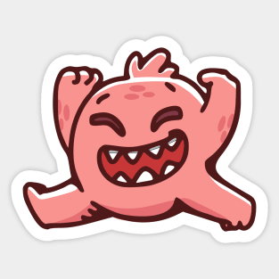 This Monster is Running Around Happily Sticker